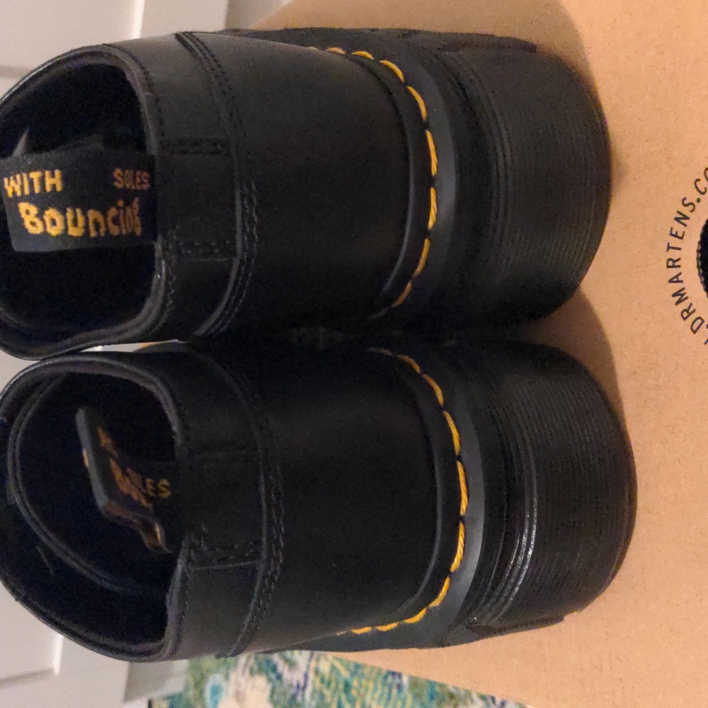 Dr. Martens Women's Audrick 3 Eye Nappa Leather Platform Black Shoes Size 10 - Picture 4 of 8